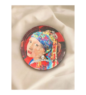 Ev Dekorasyonu Dekoratif Duvar Süsü İnci Küpeli Kız Duvar Tabağı Vintage Renkli Tablo Hediyelik
