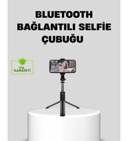 Bluetooth Selfie Çubuğu – 360° Dönebilen Başlık, Kablosuz Bağlantı