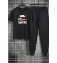 Unisex Ken Kaneki Baskılı 2'li Eşofman Takımı (Siyah)