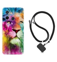 Xiaomi Redmi 12C Kılıf Resimli Boyun Askılı İpli Desenli Silikon Colorfull Leon 2 1388