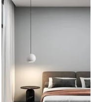 RİOLİGHT MODERN BEYAZ 1XE27 DUYLU YATAK BAŞI METAL TEKLİ SARKIT AVİZE ÇAP:20CM