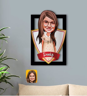 BK Gift Kişiye Özel İsimli Kız Çocuk Karikatürlü 3D Ahşap Tablo-7