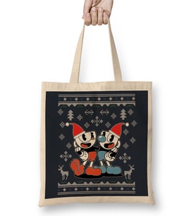 Cuphead Christmas Knit Bez Çanta Uzun Saplı