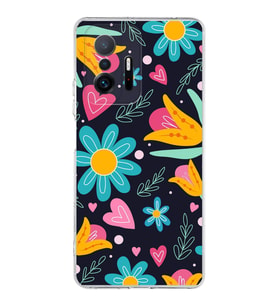 PrintiFy Xiaomi Mi 11T Pro ile Uyumlu 1mm Slim Fit Retro Colors 1 Baskılı Şeffaf  Kılıf