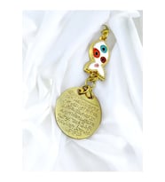 Beyaz Balık Gold Metal Ayetel Kürsi Araba Dikiz Ayna Süsü, Yeni Araba Hediyesi