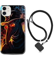 Apple iPhone 11 12 13 Mini Kılıf Boyun Askılı Silikon Karga 1616