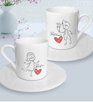 BK Gift Kişiye Özel Sevgililer Temalı 2’li Türk Kahvesi Fincanı, Sevgililer Günü Hediyesi, Sevgiliye Hediye, Ev Hediyesi-10