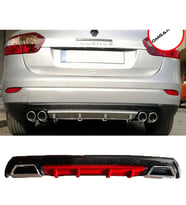Renault Fluence Kırmızı Difüzör Çiftli Kare Egzoz Görünümlü D Tip Difizör 2009-2016