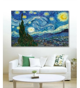 Van Gogh Yıldızlı Gece Duvar Kanvas Tablo (70 x 100 cm)