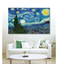 Van Gogh Yıldızlı Gece Duvar Kanvas Tablo (70 x 100 cm)