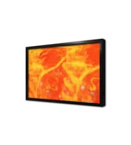 Sarı ve Kırmızı Soyut Çerçeveli Mdf Tablo