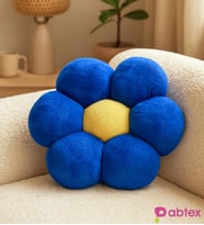 Harika Peluş Papatya Dekoratif Peluş Yastık Minder Kırlent (taraftar) (Lacivert-Sarı)
