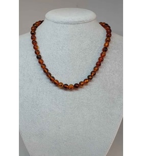 Kehribar Kolye 8mm (23470) (Klipsli)
