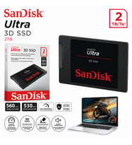 SanDisk Ultra 3D SSD 2TB SATA 2.5" Dahili SSD Disk 560 MB/s Okuma 530 MB/s Yazma Yüksek Hızlı SDSSDH3-2T00-G25