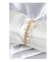 Mey İthalat® Pirinç Gold Renk Kalp Model Kadın Bileklik
