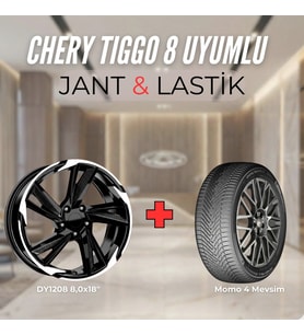 Chery Tiggo8 Uyumlu Momo235/55R18 Dört Mevsim Lastiği 4 adet Yılı:2025+DY1208 BD 18"Jant 4 Adet