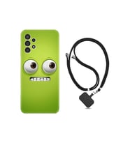 Samsung Galaxy A54 Kılıf Ipli Boyun Askılı Desenli Silikon Green 1832