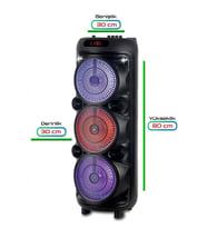Bluetooth Özellikli Hoparlör 3x8" Karaoke Mikrofon Özellikli Profesyonel Speaker (KLN-70)