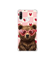 PrintiFy Huawei P30 Lite ile Uyumlu Pembe Pötikare Serisi Kocaman Sevgi Tasarımlı Uv Baskılı Köşe Korumalı Antişok Kılıf
