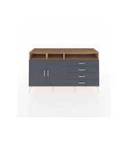 Kronos Konsol 5 Raflı 4 Çekmeceli 2 Kapaklı 176x59x99 Çam-Antrasit