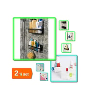 2 Adet Yapışkanlı Plastik Mutfak Banyo Rafı + 2 Adet Diş Macunu Tüp Krem Sı