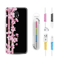 Xiaomi Redmi 8A 8 Pro 9C 9T 10C 11T Pro Kılıf Kablo Koruma Spiral Silikon Pink Flowers 3 1393