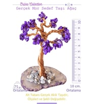 Sertifikalı Gerçek Mor Sedef Taşı Ağaç - Akik Plakalı (Çok Renkli)