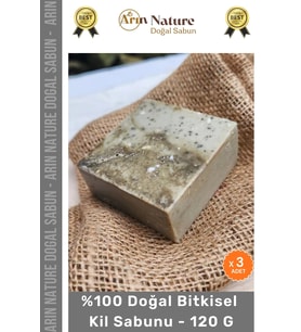 #kilsabunu %100 Doğal Güzel Kokulu El Yüz Saç Vücut Orijinal Bitkisel Kil Sabunu 120g - 3 Adet