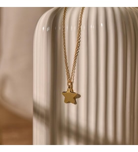Kişiye Özel 925 Ayar Gümüş Minimalist Yıldız Kolye (Gold)