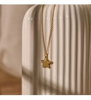 Kişiye Özel 925 Ayar Gümüş Minimalist Yıldız Kolye (Gold)