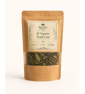 BlackSea Organics El Yapımı Yeşil Çay 50 gr Katkısız Doğal Mayıs Hasatı Üst Yaprak