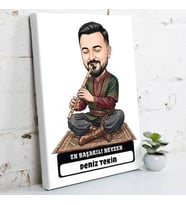 Neyzene Hediye Erkek Karikatürlü Kanvas Tablo