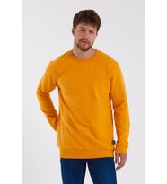Erkek Hardal Bisiklet Yaka Basic Pamuklu Sweatshirt 9Y-5200177-004-1
