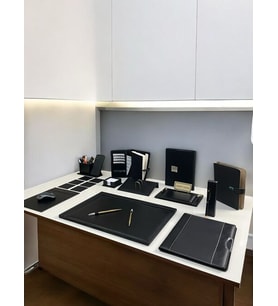 Eren Ofis Kişiye Özel İsimli Komple Deri Lüx Ofis Aksesuar Seti  OFİS HEDİYESİ (Siyah)