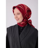 Belli Twill İpek Desenli Eşarp 4311D