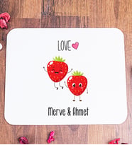 Kişiye Özel Sevimli Çilekler Mouse Pad