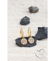 ÇUBUK TAŞLI SALLANTILI KÜPE GOLD-ROSE VE GÜMÜŞ RENK 925 AYAR GÜMÜŞ KÜPE (Gold)