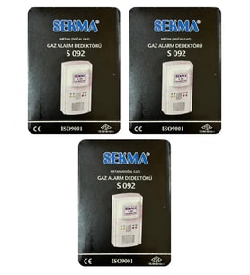 Sekma Doğal Gaz (Metan) Alarm Dedektörü S-092 (3 Adet)