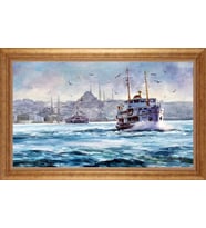 EV İŞYERİ OFİS İÇİN ALTIN ÇERÇEVELİ PASPARTULU TABLO VB760