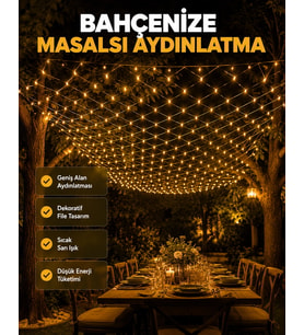 Led File Işık Dekoratif Ağ Led Aydınlatma İç Mekan Balkon Bahçe Süsü Yeni Nesil