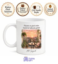 Balkon Keyfi İçin Özel Baskılı Kupa Bardak Hediye Porselen Mug
