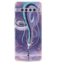 TCL 10 Plus Kılıf Silikon Desen Kız ve Ejderha 1742