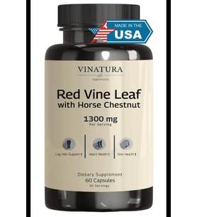 VINATURA Red Vine Leaf Extract  Horse Chestnut  1300mg  60 Capsul.Made ın Usa.3954 (Renksiz)