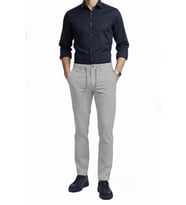 DeepSEA Erkek Gri Esnek Kumaş Slim Fit Beli Lastikli Günlük Spor Pantolon 2601070
