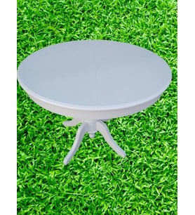 Masa 17363 Baba Ihlamur Ayak Açılır Klasik 100cm Ahşap MDF Beyaz Lake El yapım