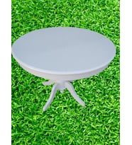 Masa 17363 Baba Ihlamur Ayak Açılır Klasik 100cm Ahşap MDF Beyaz Lake El yapım