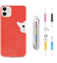 Apple iPhone 11 12 13 Mini Kılıf Kablo Koruma Spiral Silikon Kedoş 1735