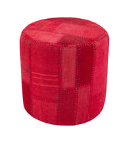 KIRMIZI EL DOKUMA KİLİMDEN TASARLANMİŞ PUF 40X40 CM