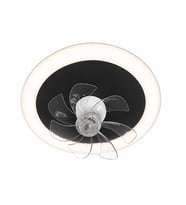 Siyah Ø50cm LED Fanlı 3000K Sarı Işık Modern Hareketli Polikarbon Plafonyer Avize