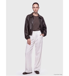 LCW Comfort Beyaz Geniş Paça Pileli Kadın Kumaş Pantolon